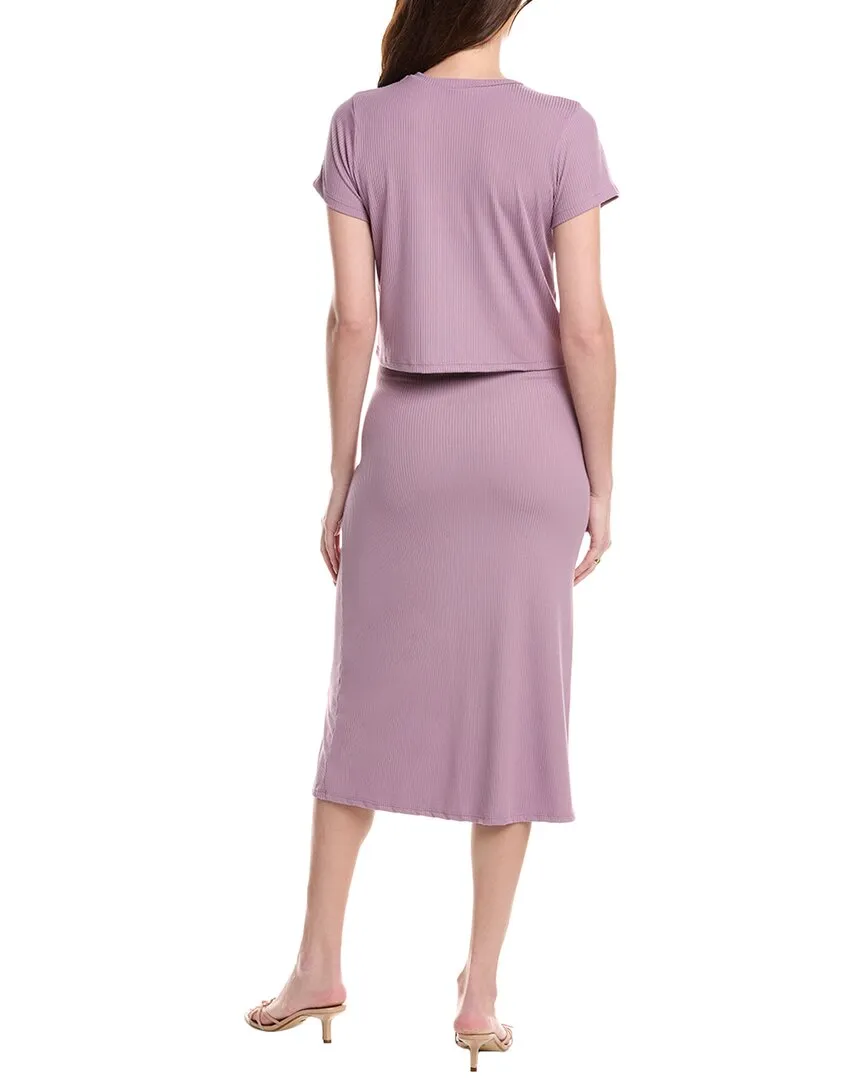 MARION 2pc Ribbed Top & Skirt Set