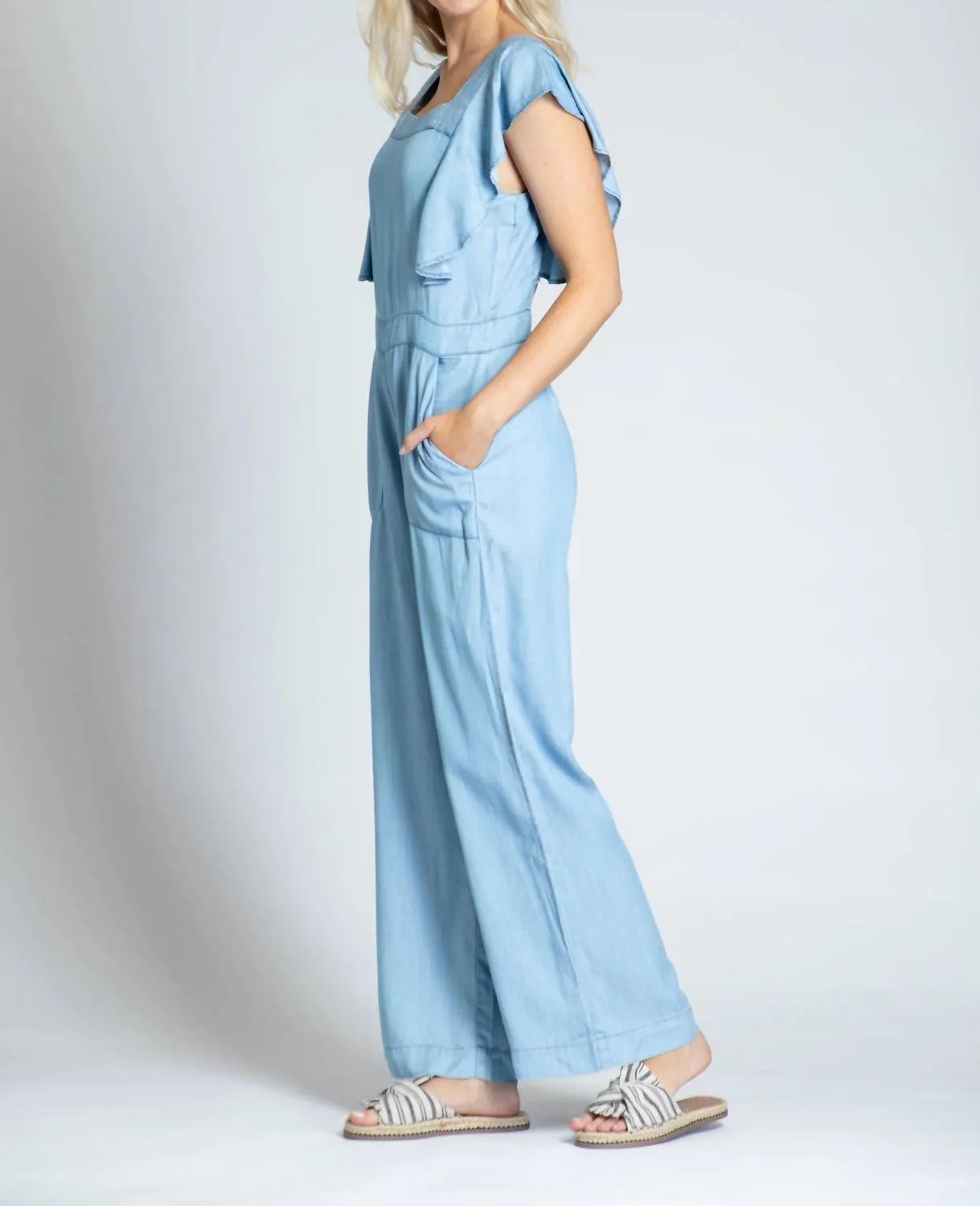 Marlee Tencel Jumpsuit In Light Indigo