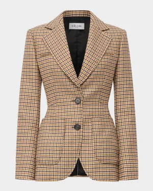Marlene Tailored Plaid Virgin Wool Jacket