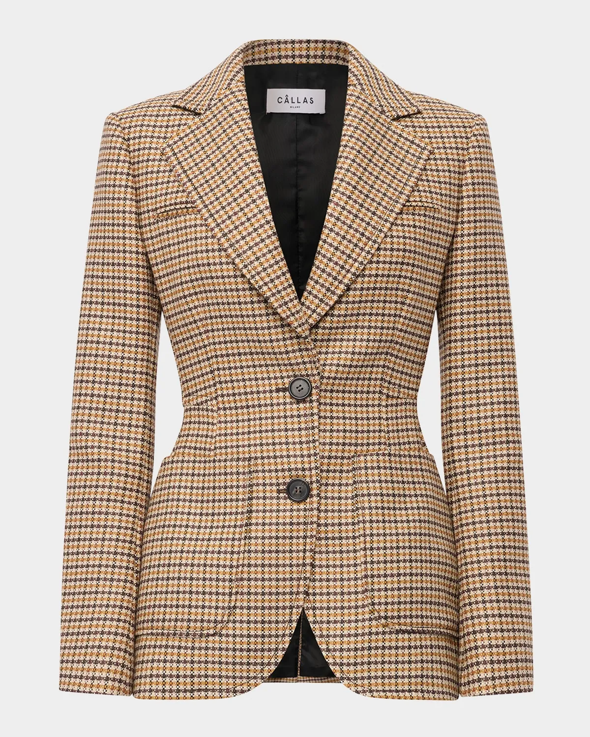 Marlene Tailored Plaid Virgin Wool Jacket