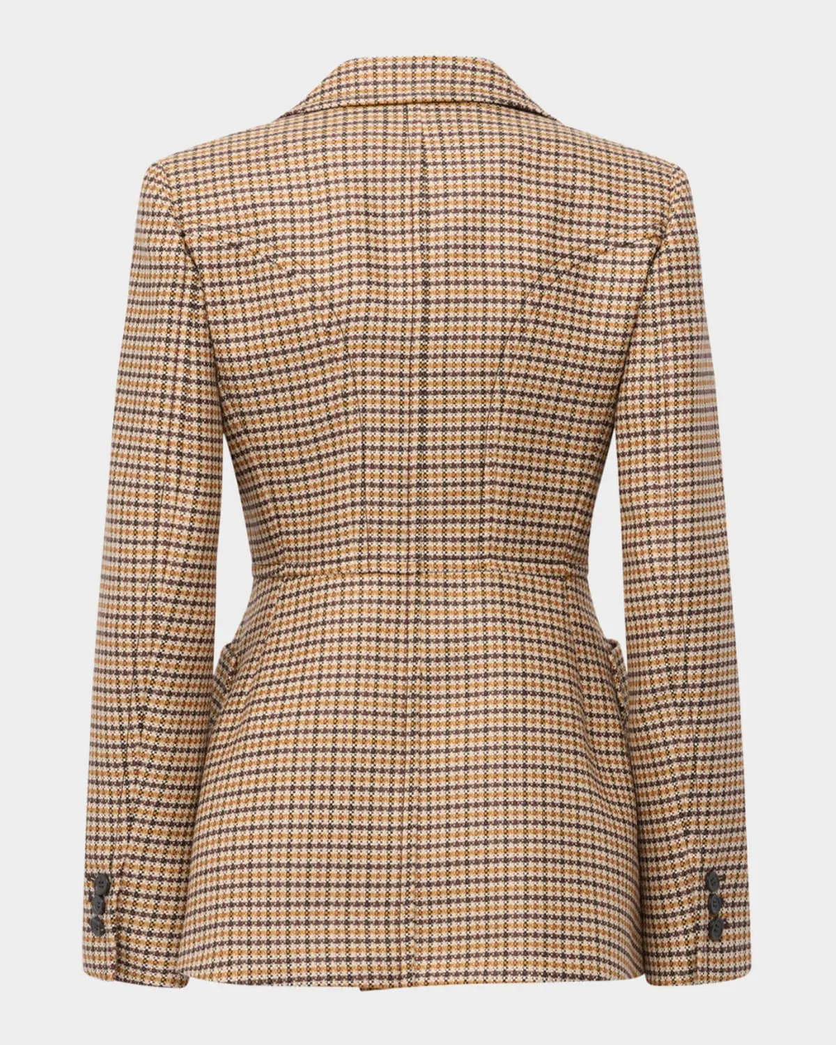 Marlene Tailored Plaid Virgin Wool Jacket