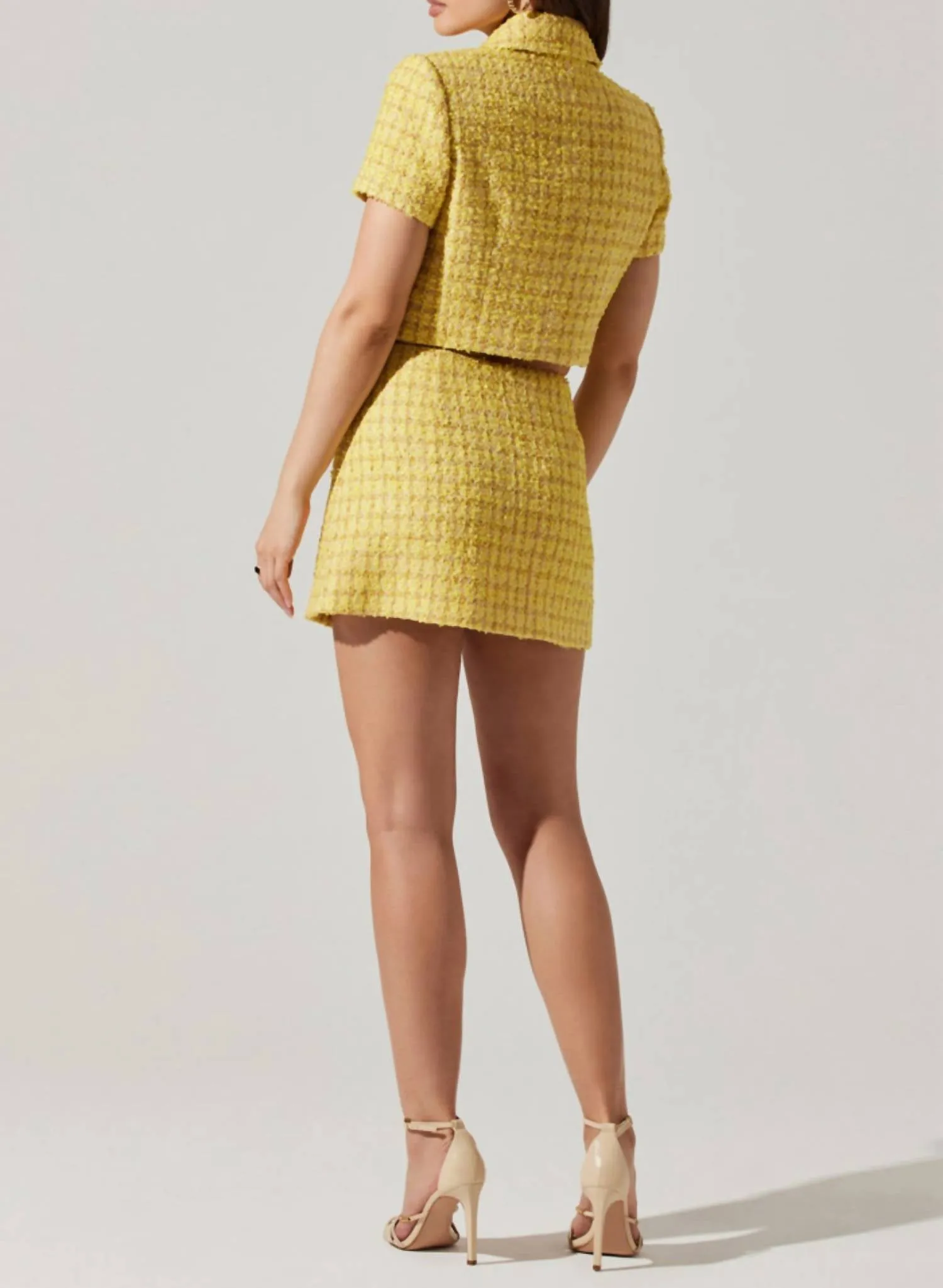 Mavey Tweed Jacket In Yellow
