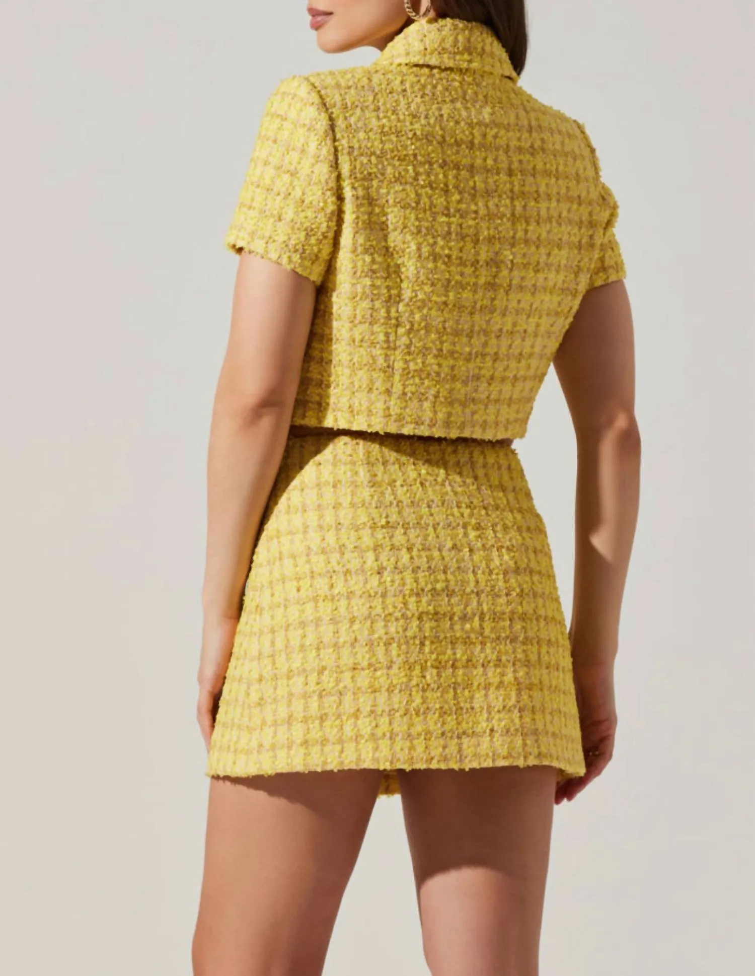 Mavey Tweed Jacket In Yellow