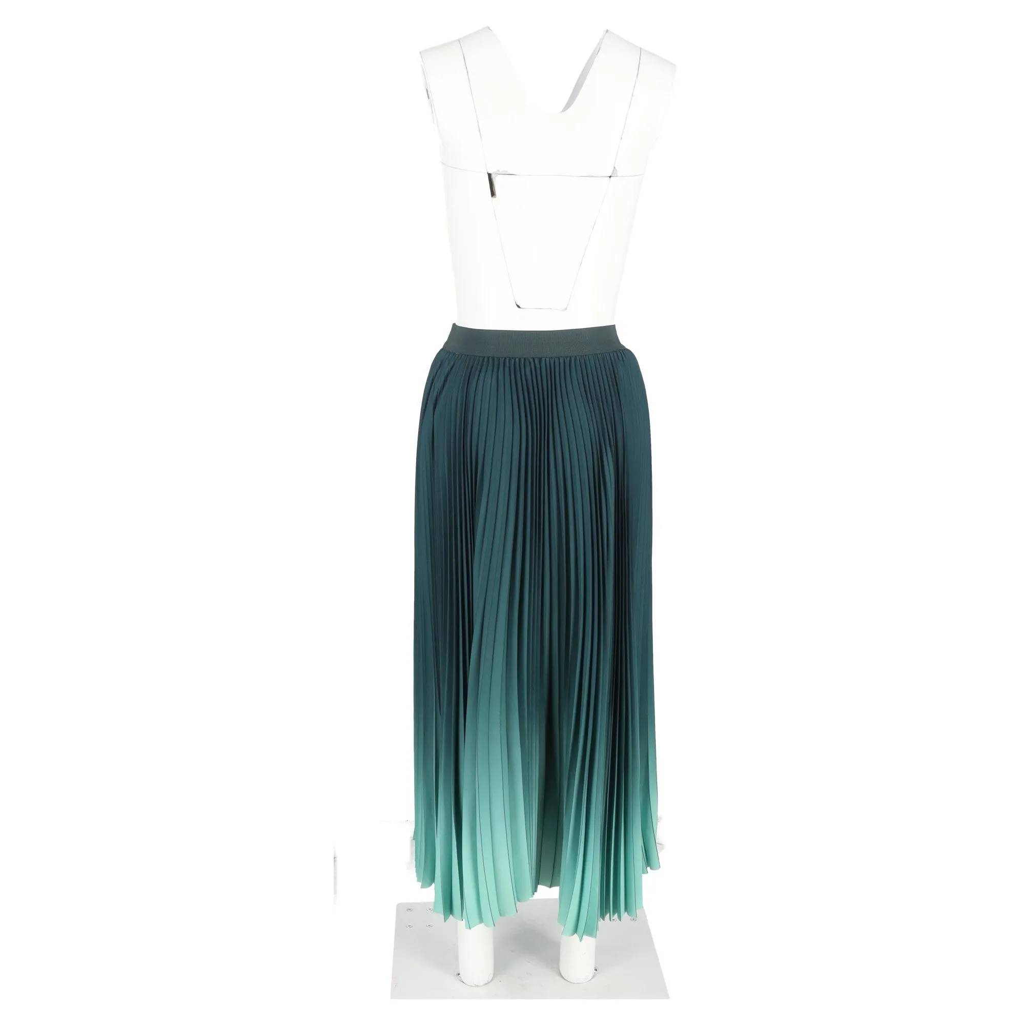 Max Mara Weekend Fulcro Pleated Midi Skirt in Green Polyester