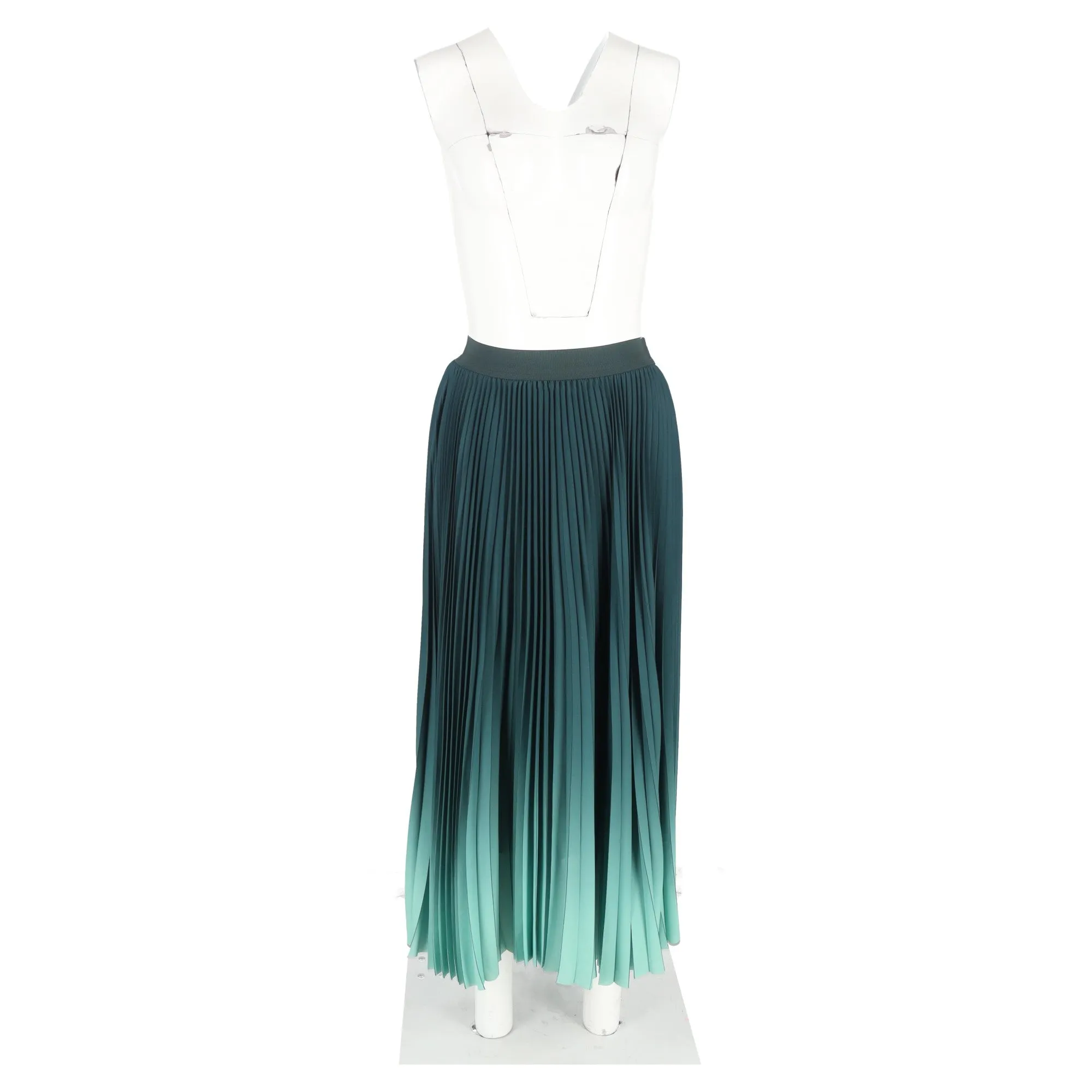 Max Mara Weekend Fulcro Pleated Midi Skirt in Green Polyester