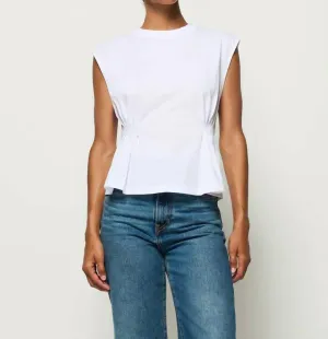 Meg Pleated Top In White