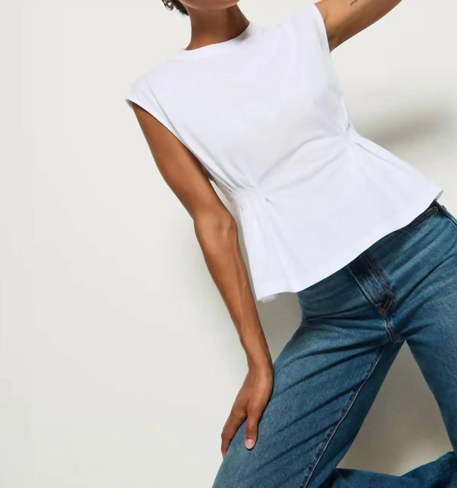 Meg Pleated Top In White