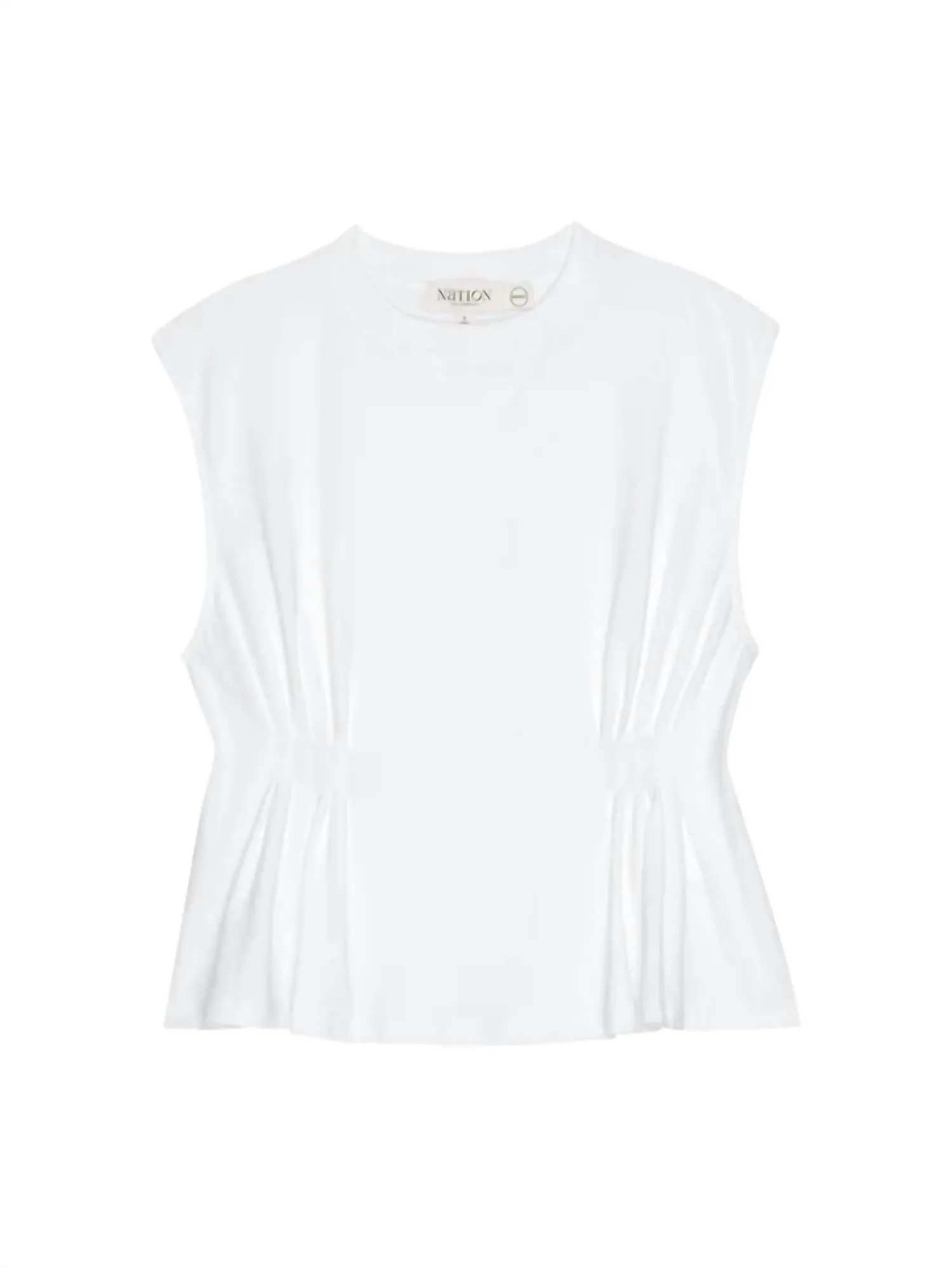 Meg Pleated Top In White