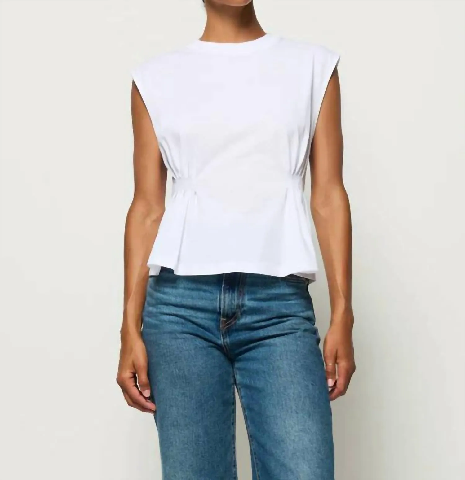 Meg Pleated Top In White
