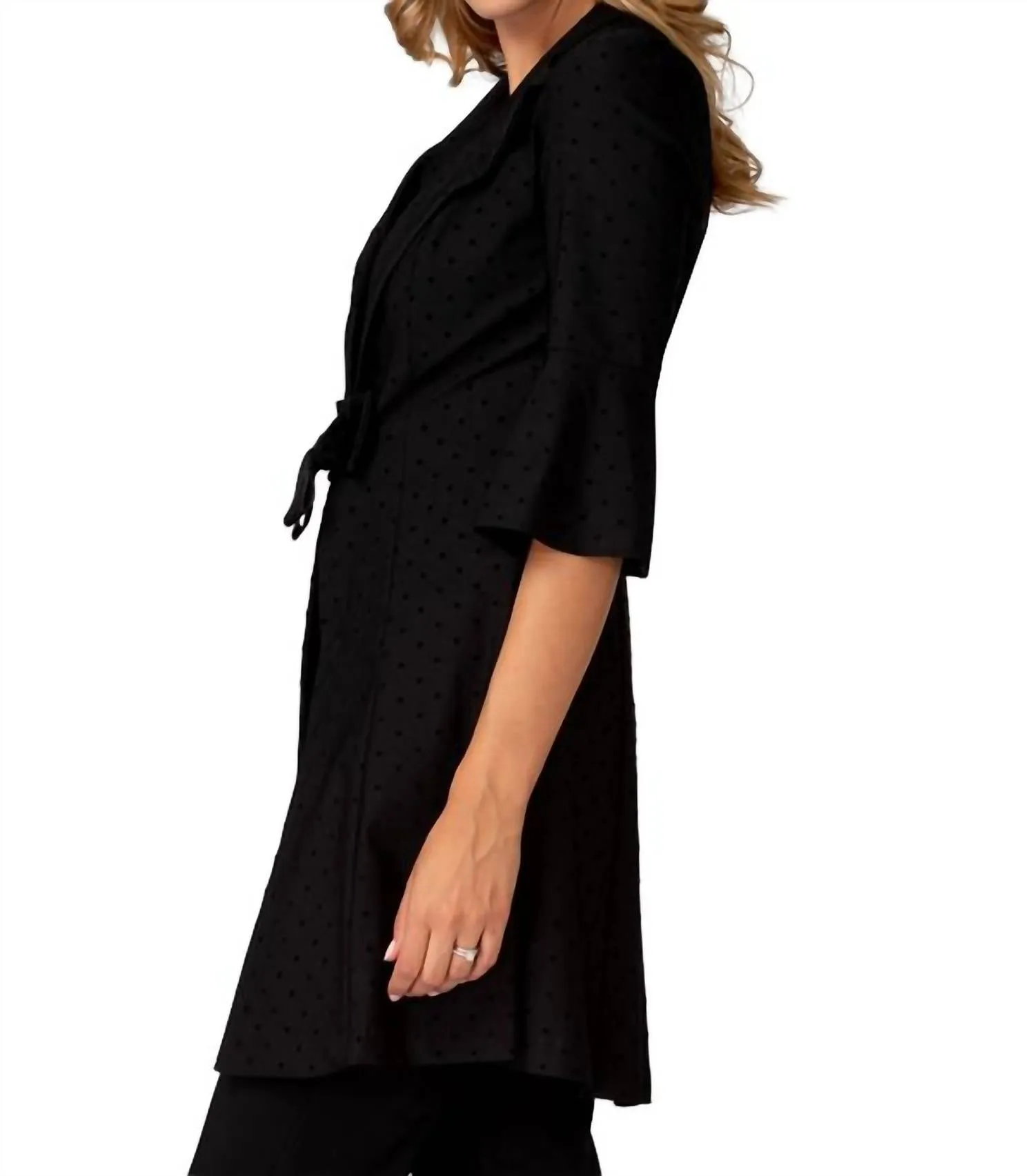 Microdot Coat Jacket In Black