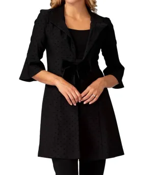 Microdot Coat Jacket In Black