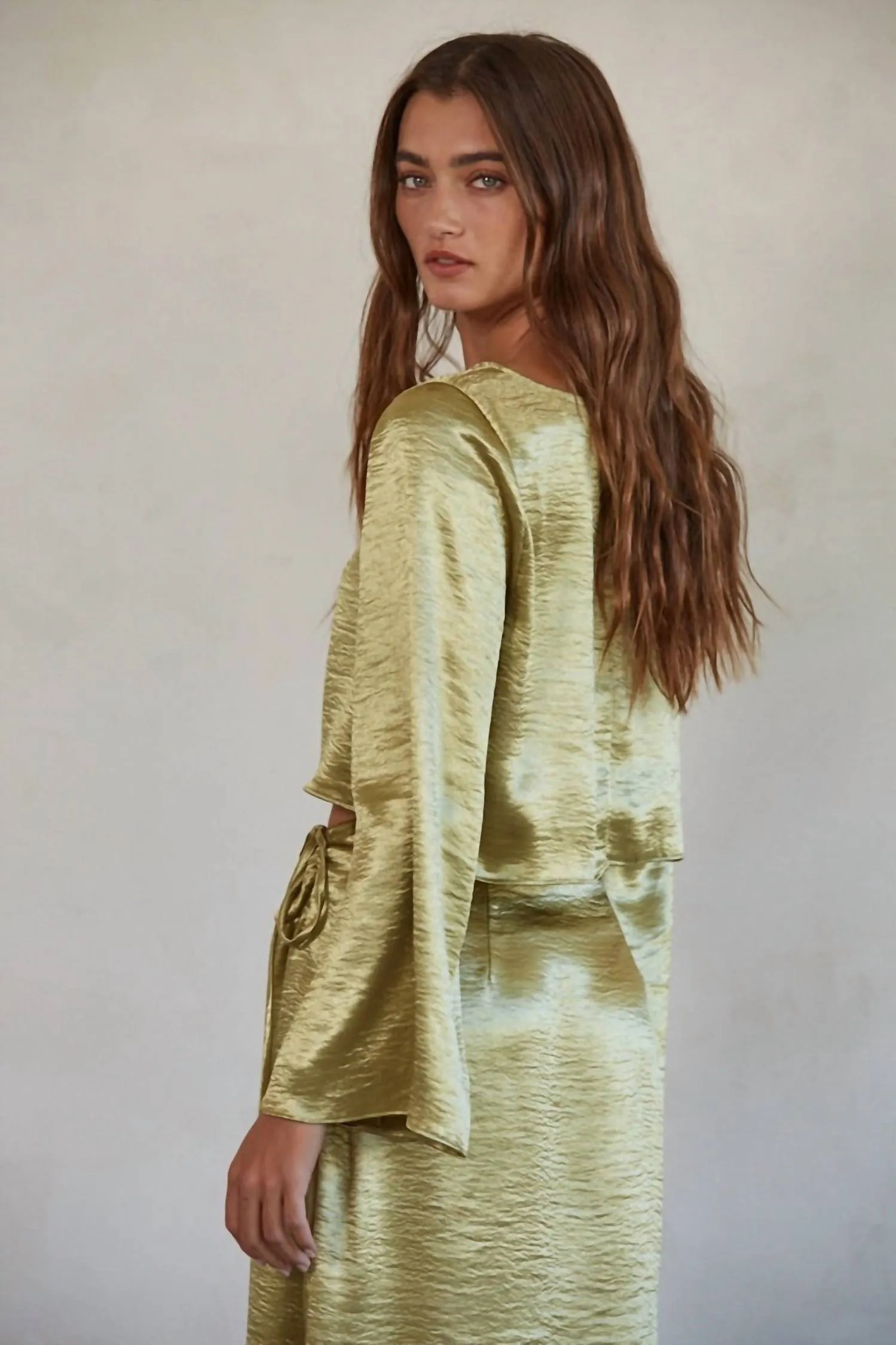 Misha Top In Olive Gold