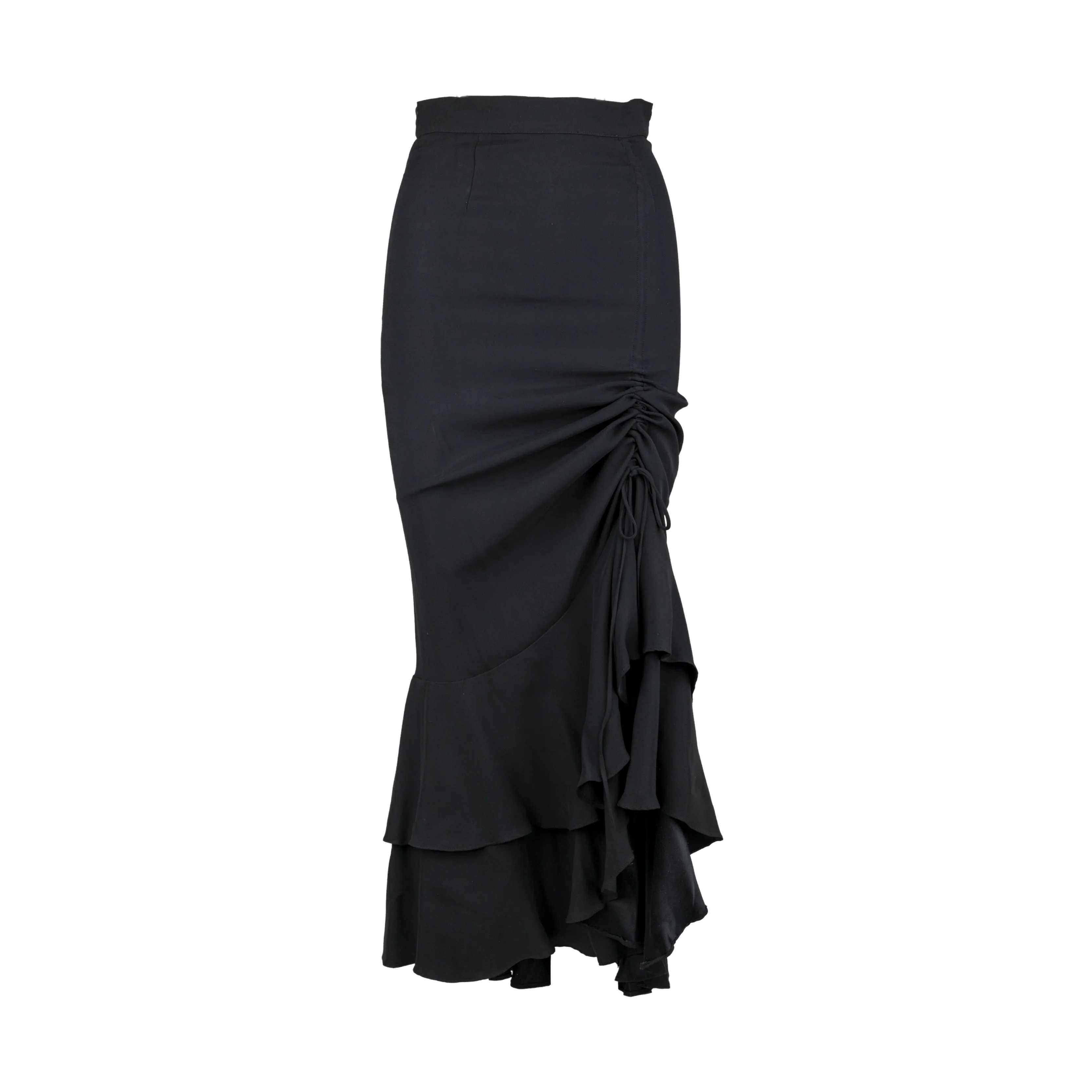 Moschino Couture Layered Ruched Long Skirt - '90s