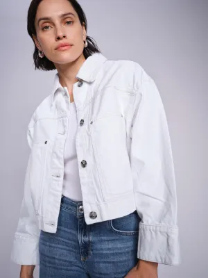 Mosmosh Mint Blanco White Denim Jacket