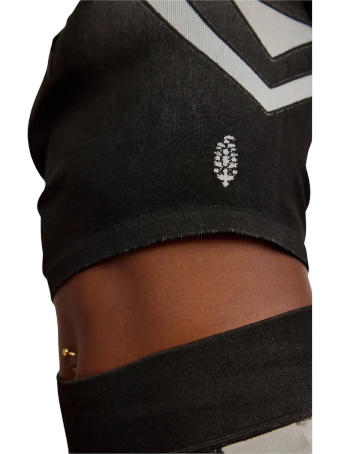 Movement Free Kick Crop Henley Muscle Tank Top In Black Combo