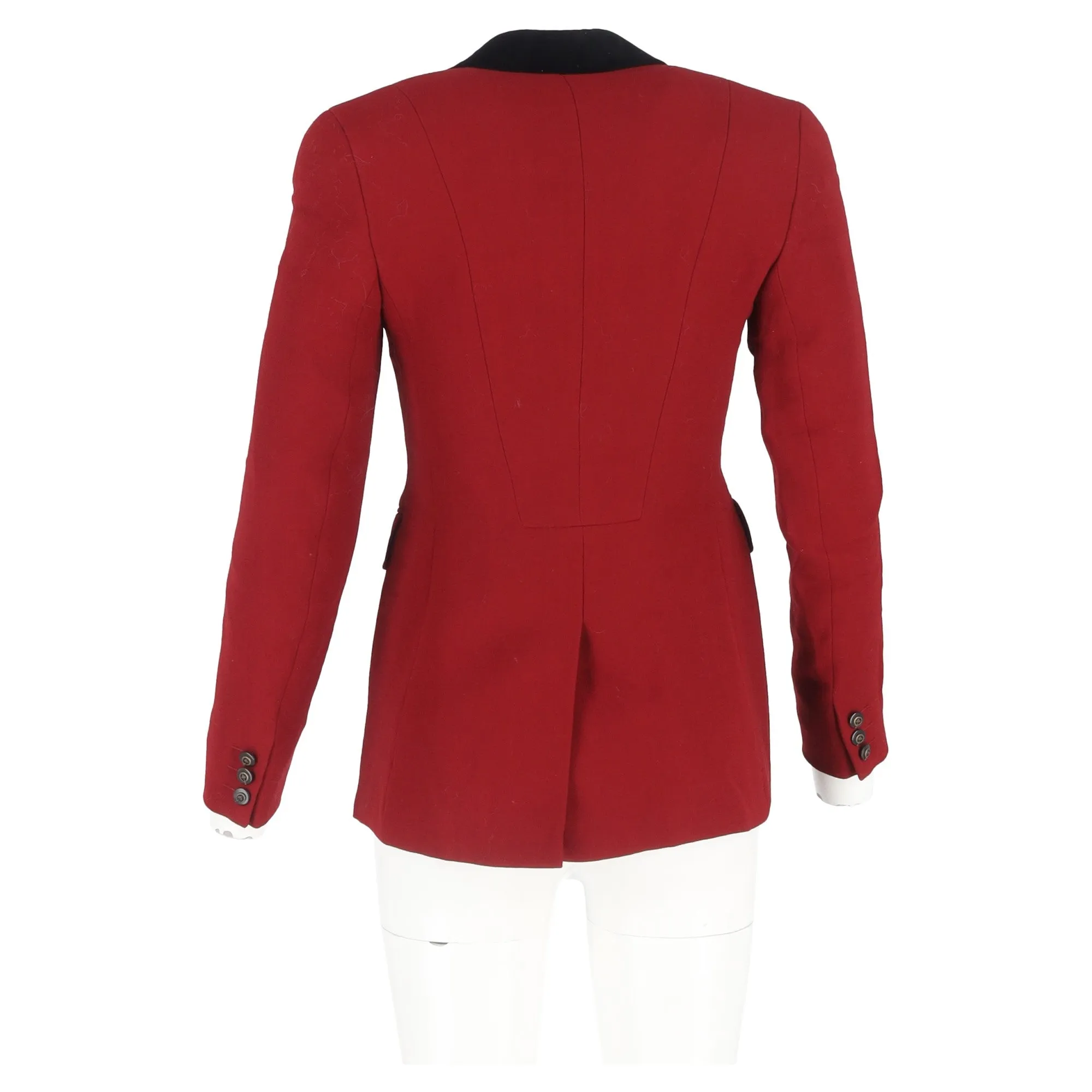 Mulberry Single-Breasted Jacket in Red Wool