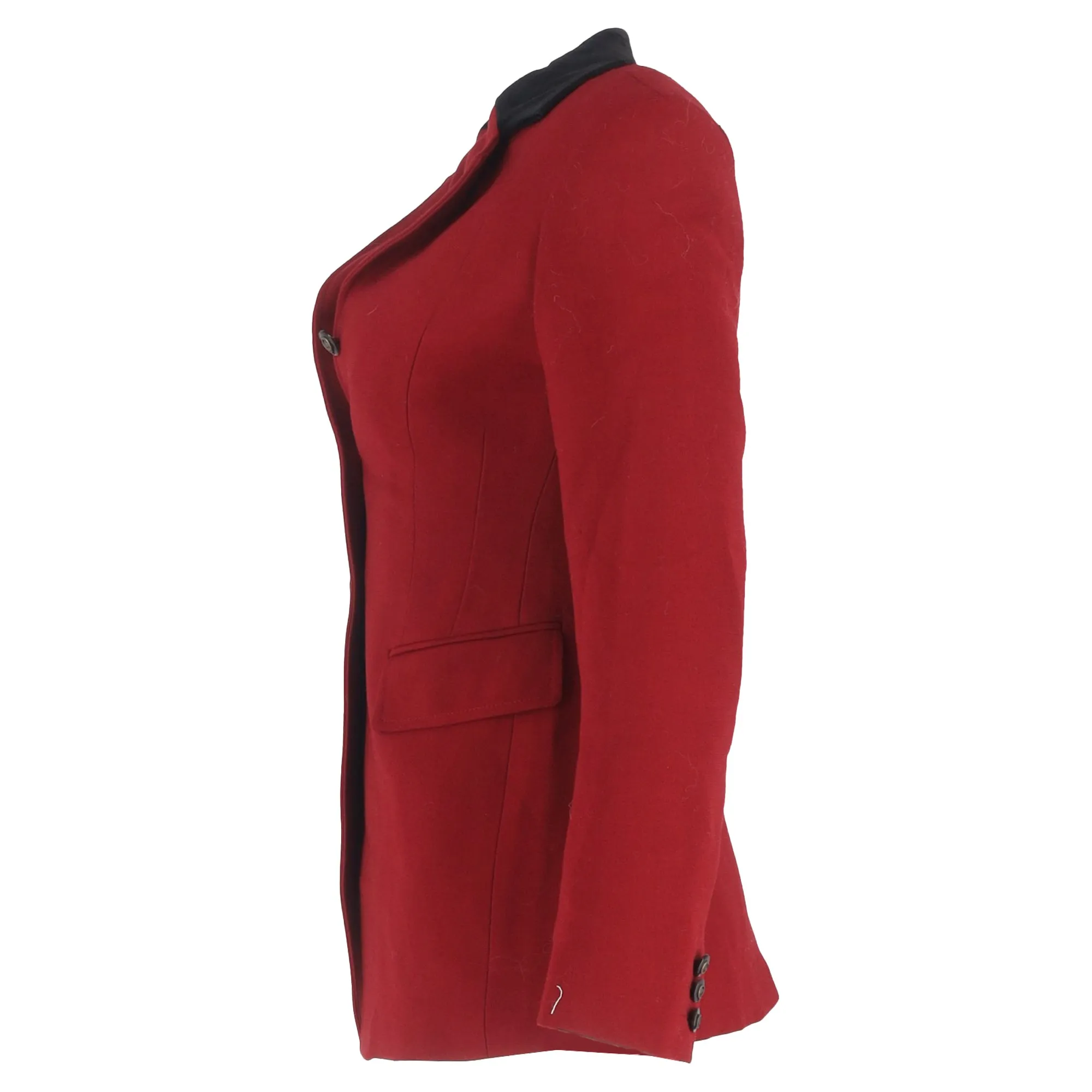 Mulberry Single-Breasted Jacket in Red Wool