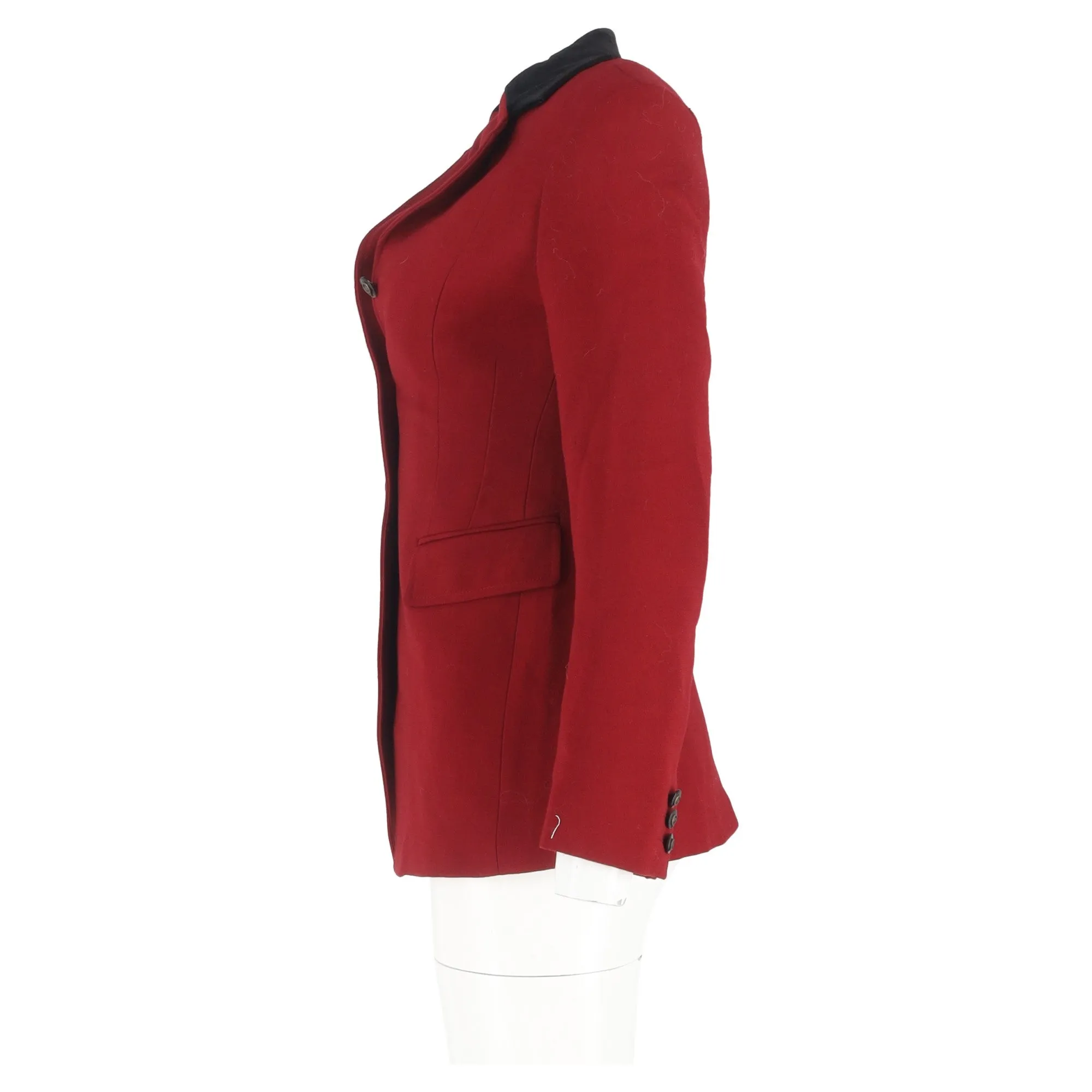 Mulberry Single-Breasted Jacket in Red Wool