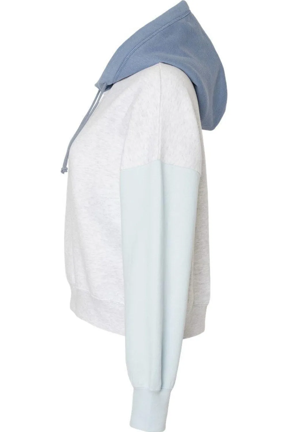 MV Sport Women´s Sueded Fleece Colorblocked Crop Hooded Sweatshirt