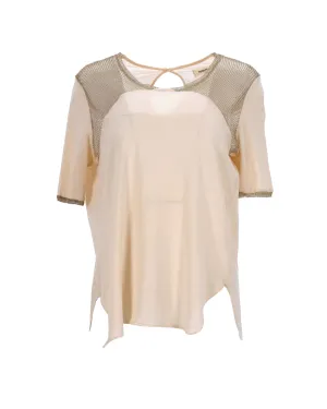 Nanushka T-shirt in Beige Polyester
