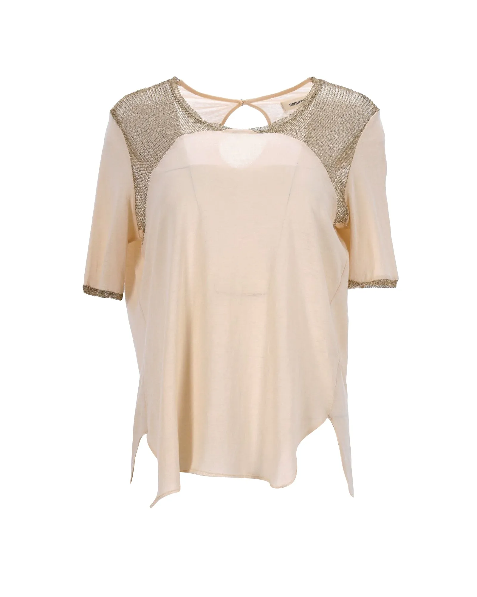 Nanushka T-shirt in Beige Polyester