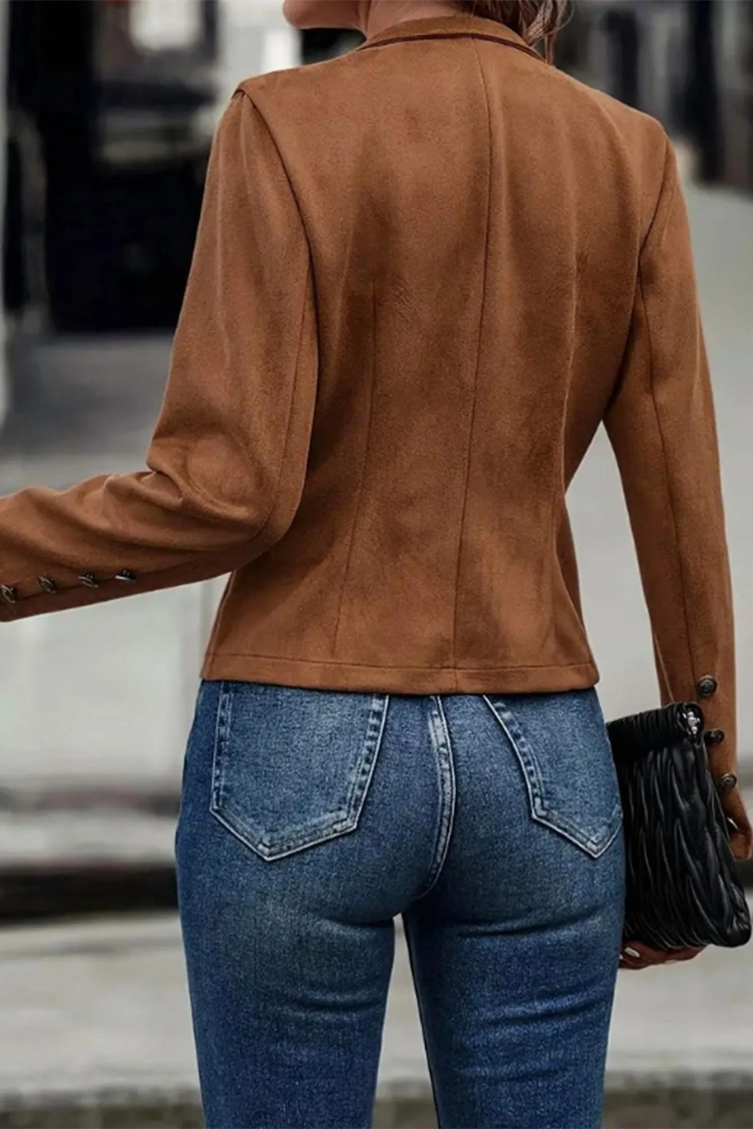 Need To Know Suede Collar Jacket In Rust