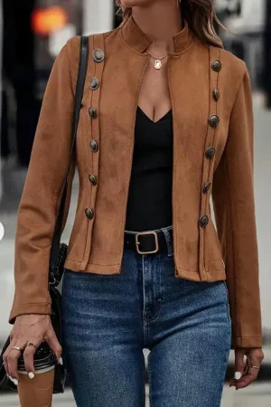 Need To Know Suede Collar Jacket In Rust