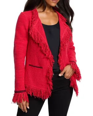 NIC ZOE Statement Fringe Mix Knit Jacket
