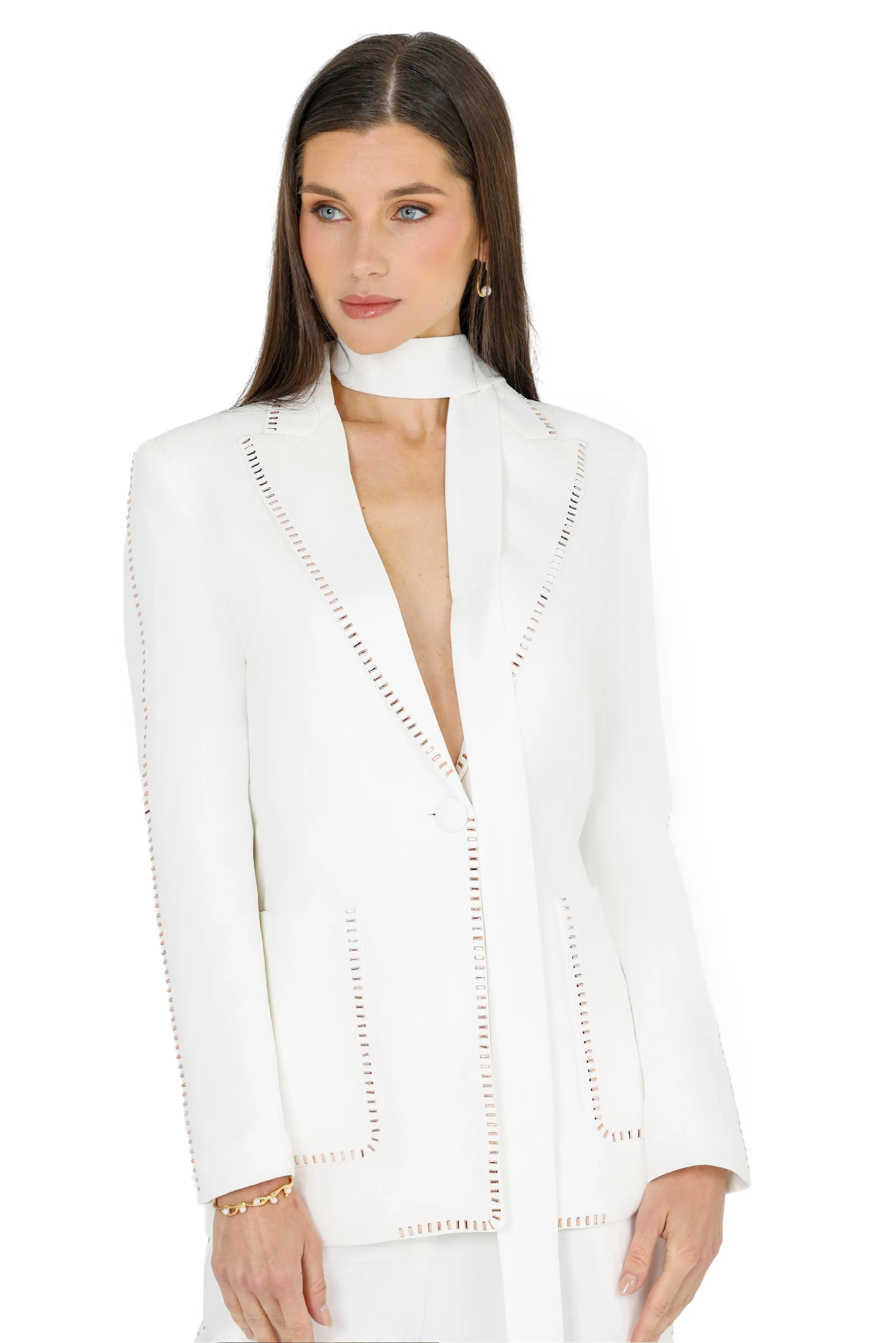 Nina Blazer with Belt (WHITE)