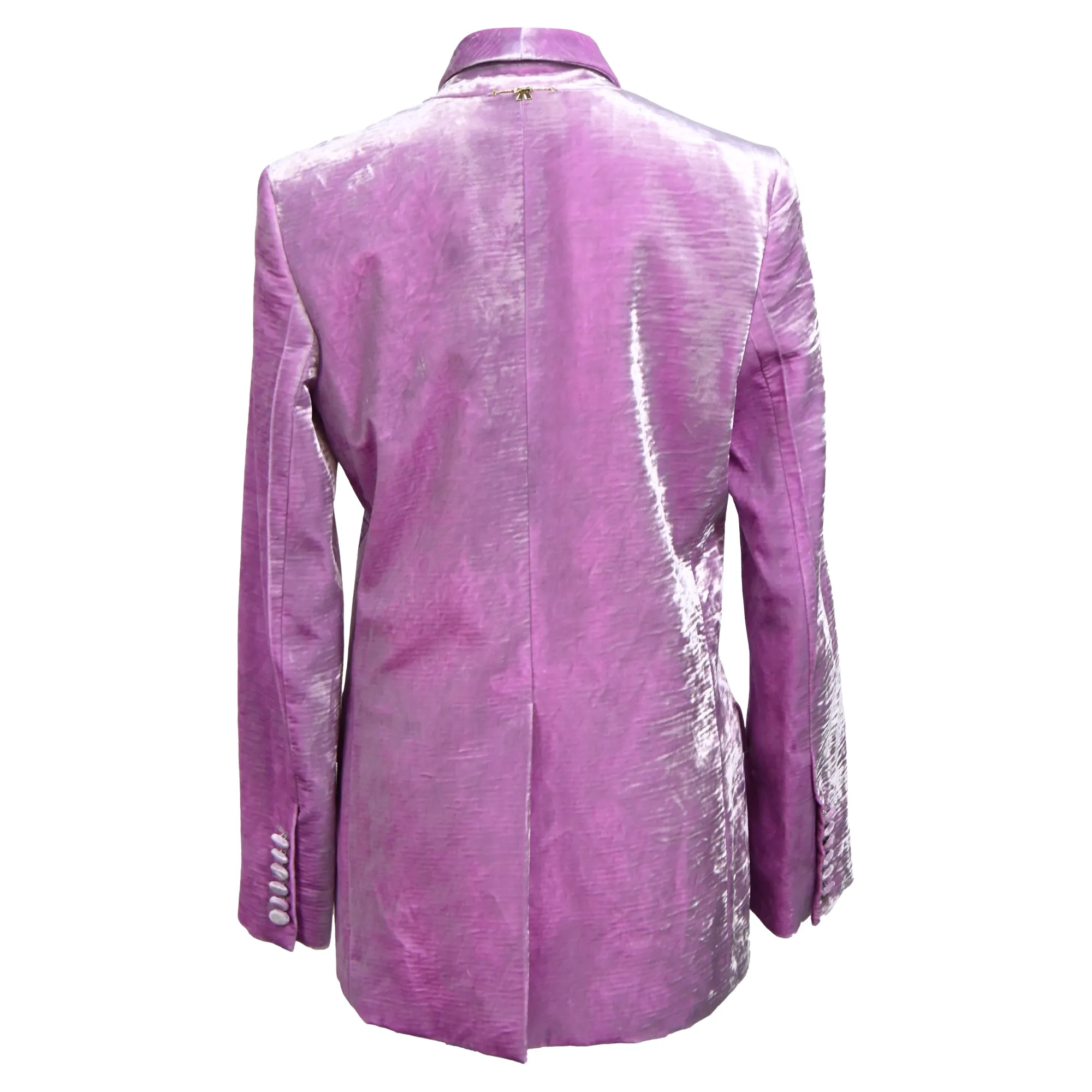 Nina Ricci Double-Breasted Velvet Blazer in Purple Viscose