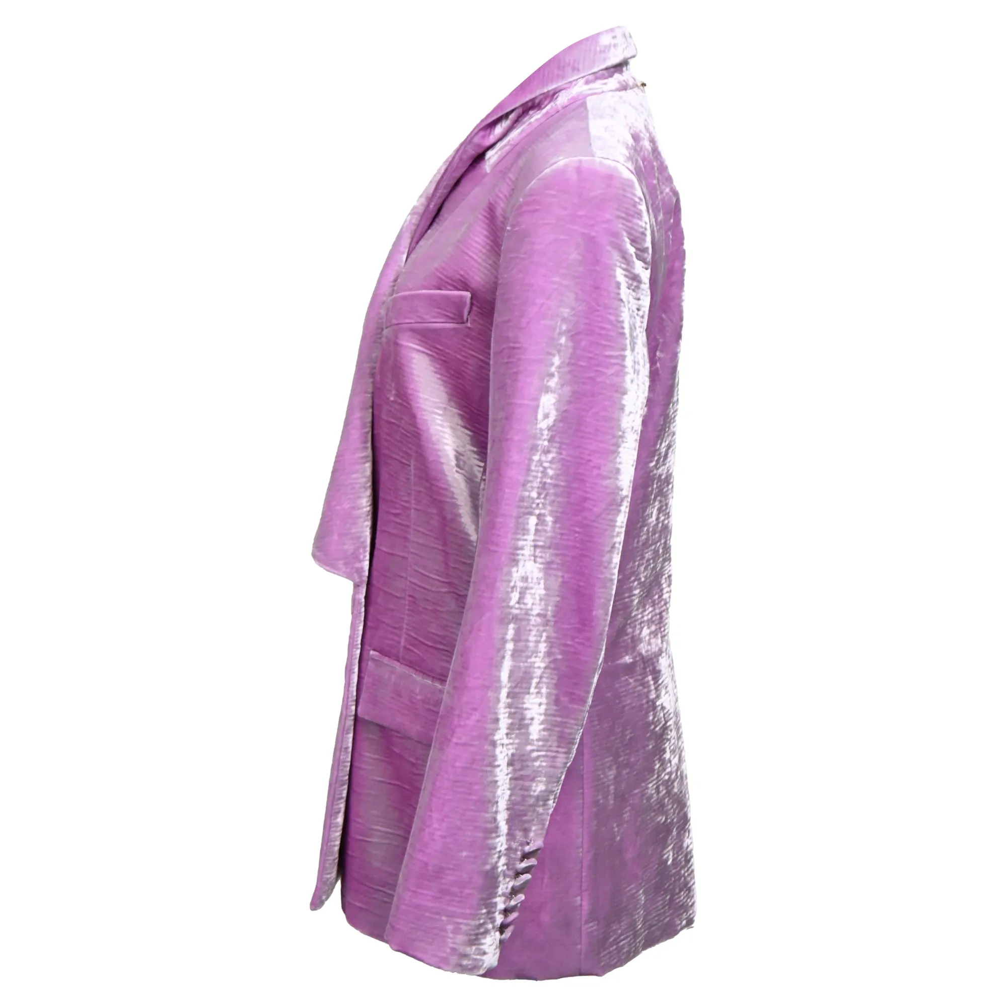Nina Ricci Double-Breasted Velvet Blazer in Purple Viscose