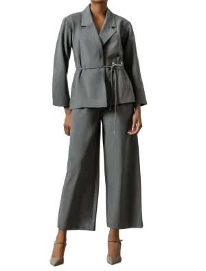 Notch Collar Blazer In Slate