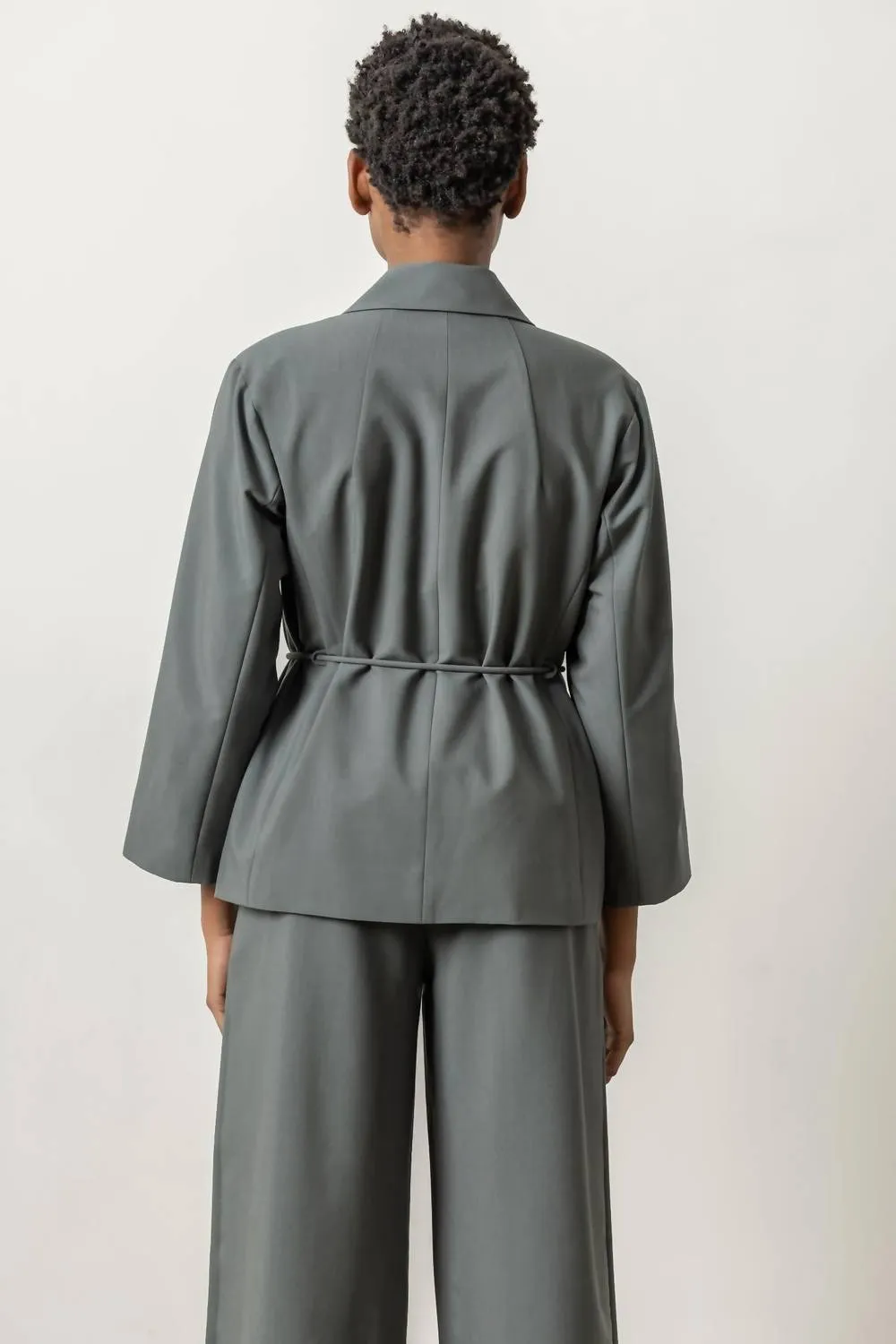 Notch Collar Blazer In Slate