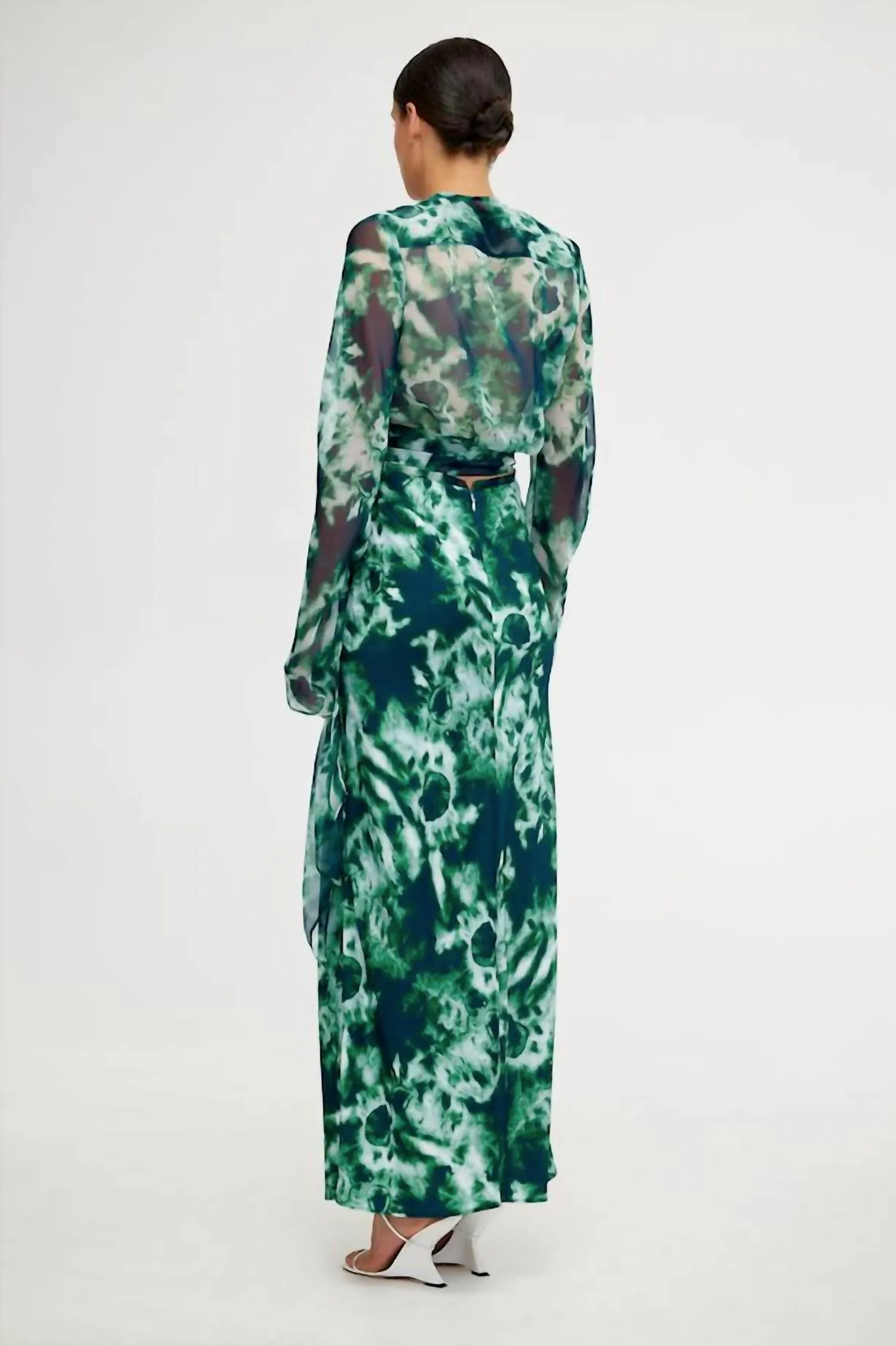 Ollie Skirt In Emerald Watercolor