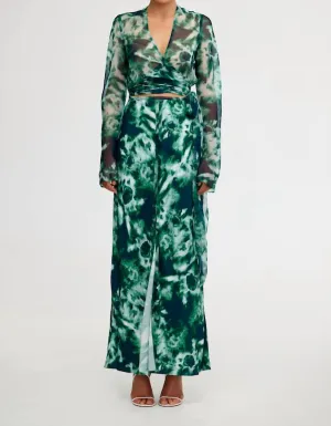 Ollie Skirt In Emerald Watercolor