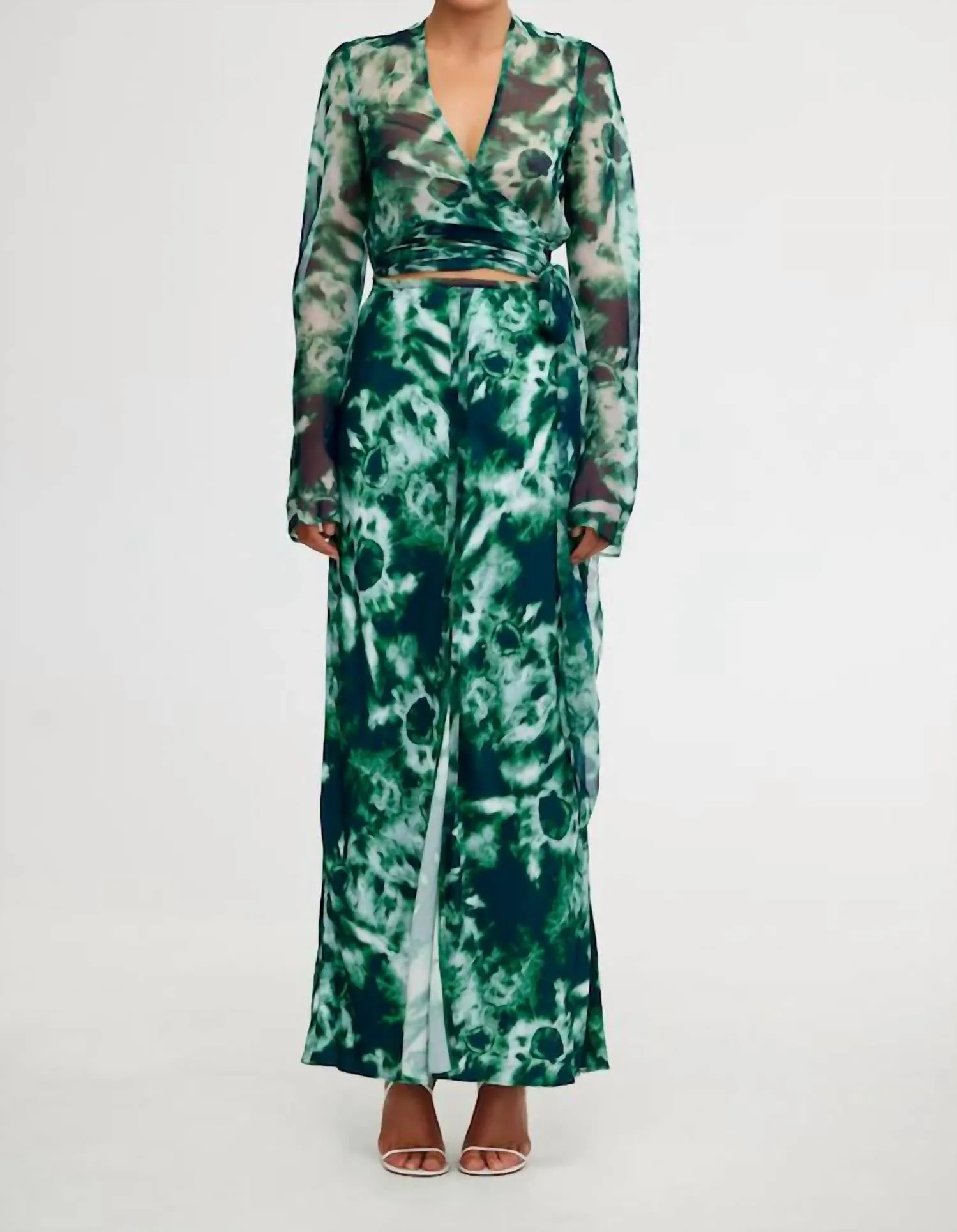 Ollie Skirt In Emerald Watercolor