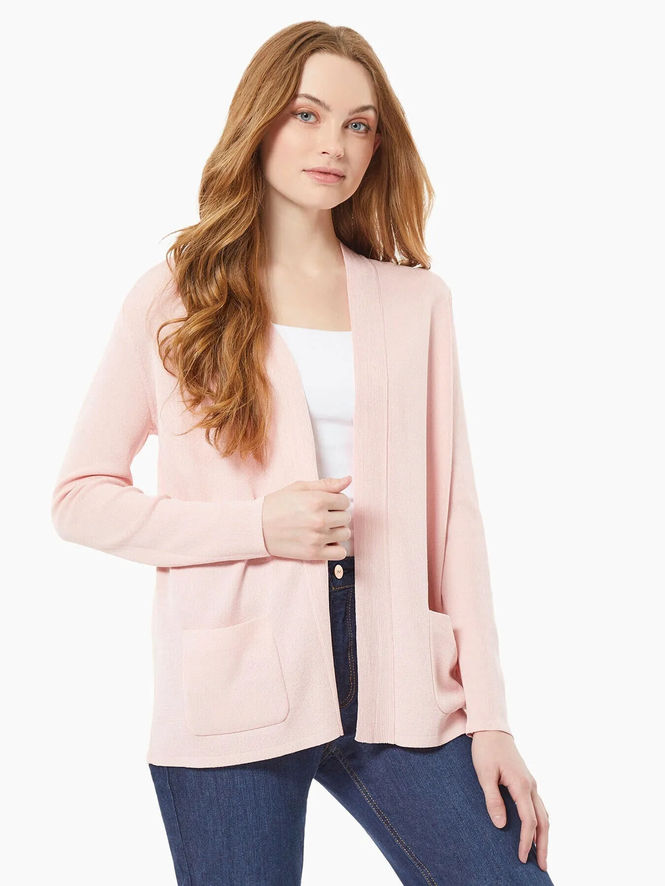 Open Front Ribbed Icon Cardigan