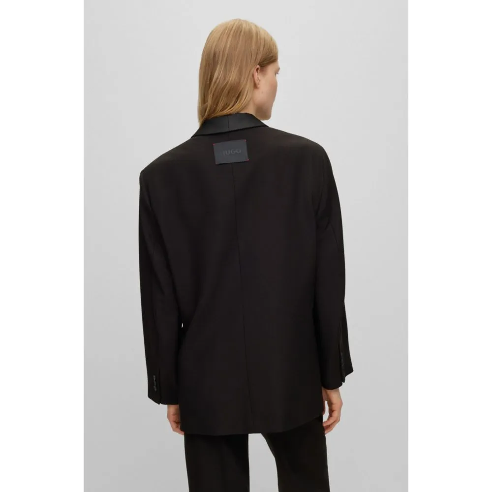 Oversize-fit jacket with shawl lapels
