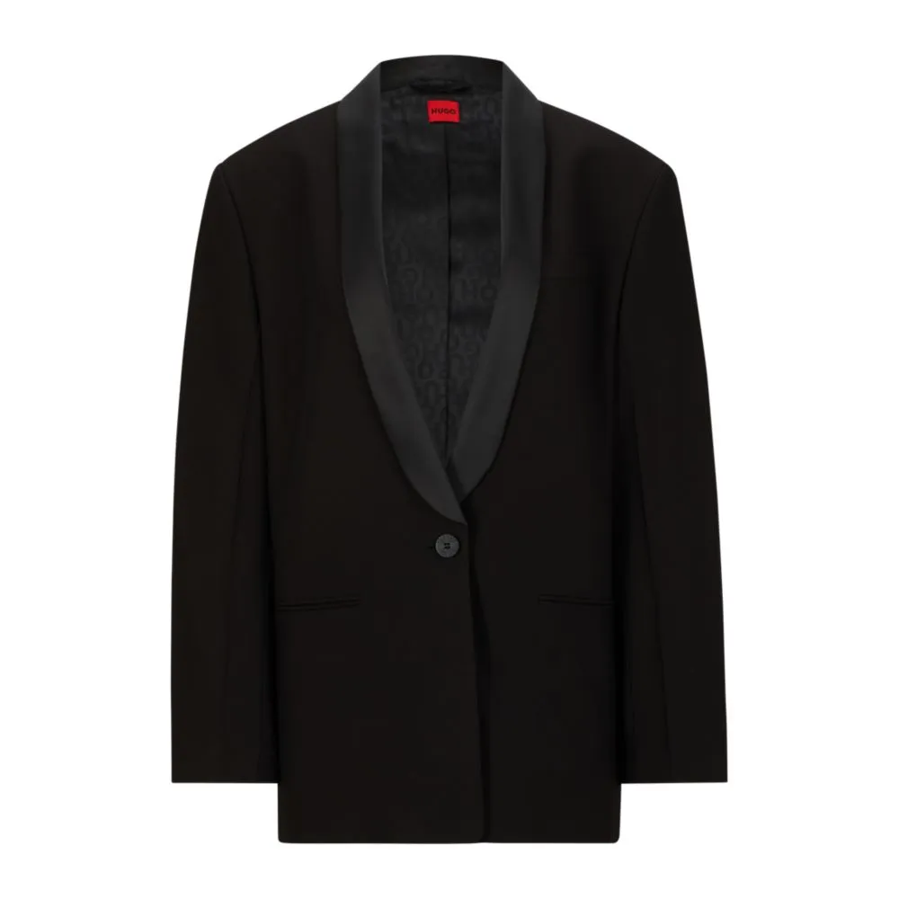 Oversize-fit jacket with shawl lapels