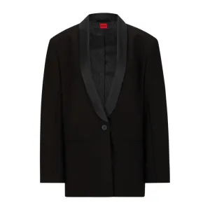Oversize-fit jacket with shawl lapels