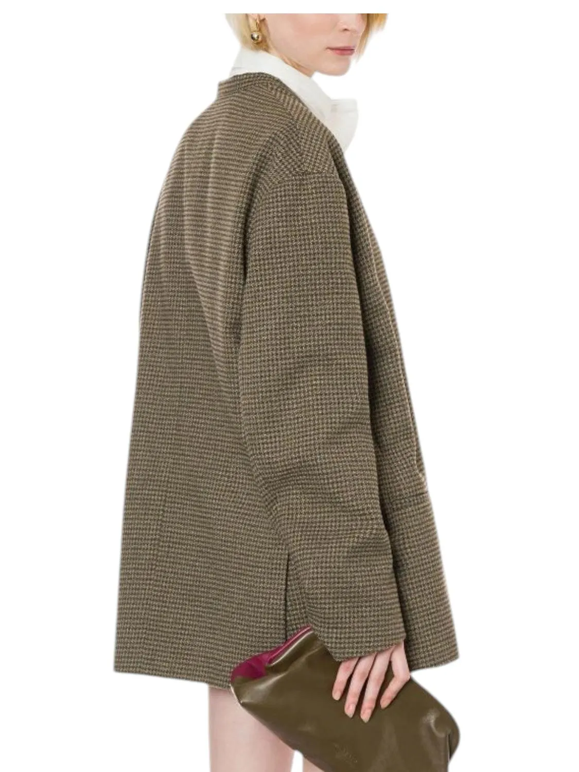 Oversized Houndstooth Jacket In Pine