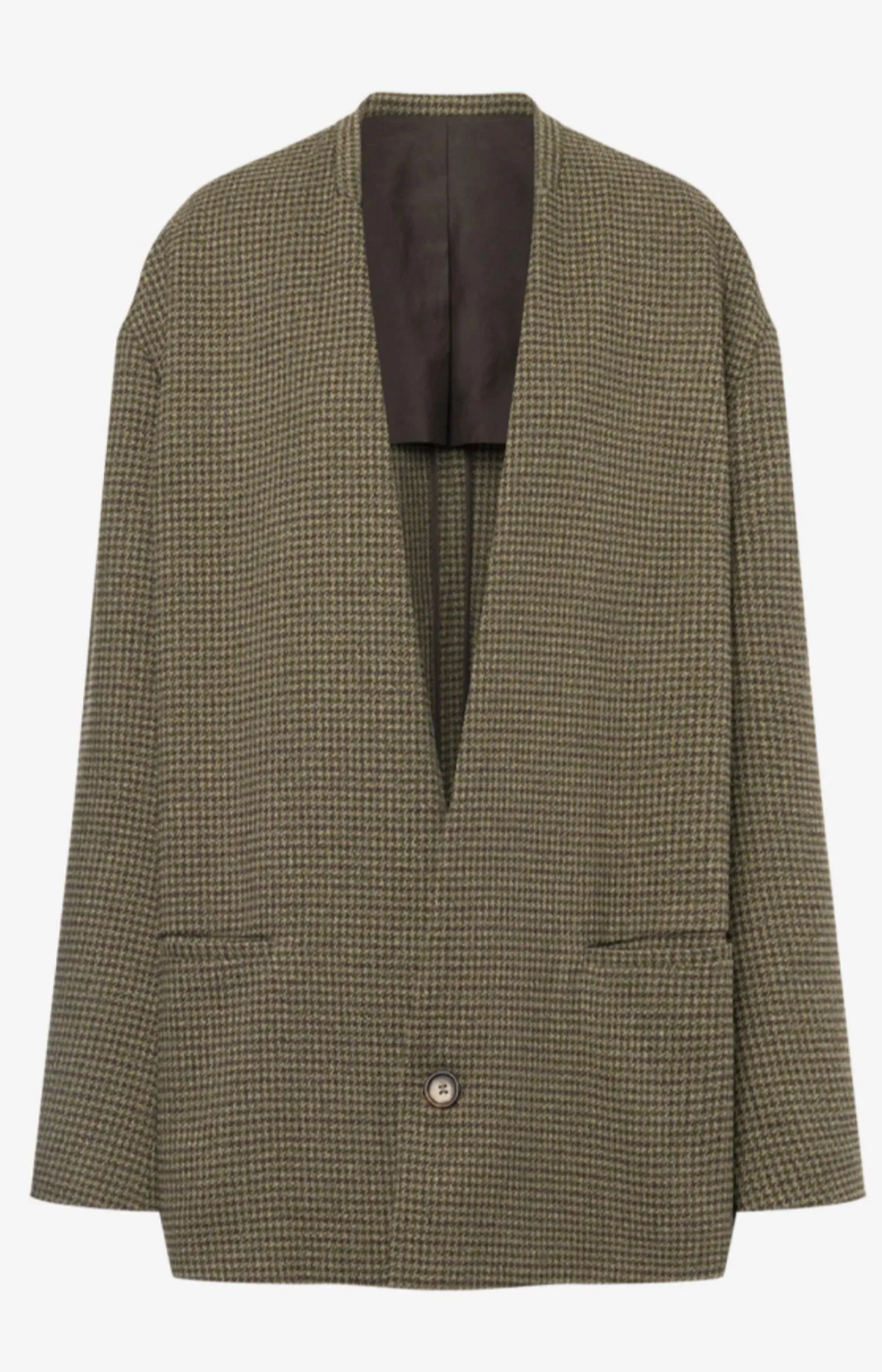 Oversized Houndstooth Jacket In Pine