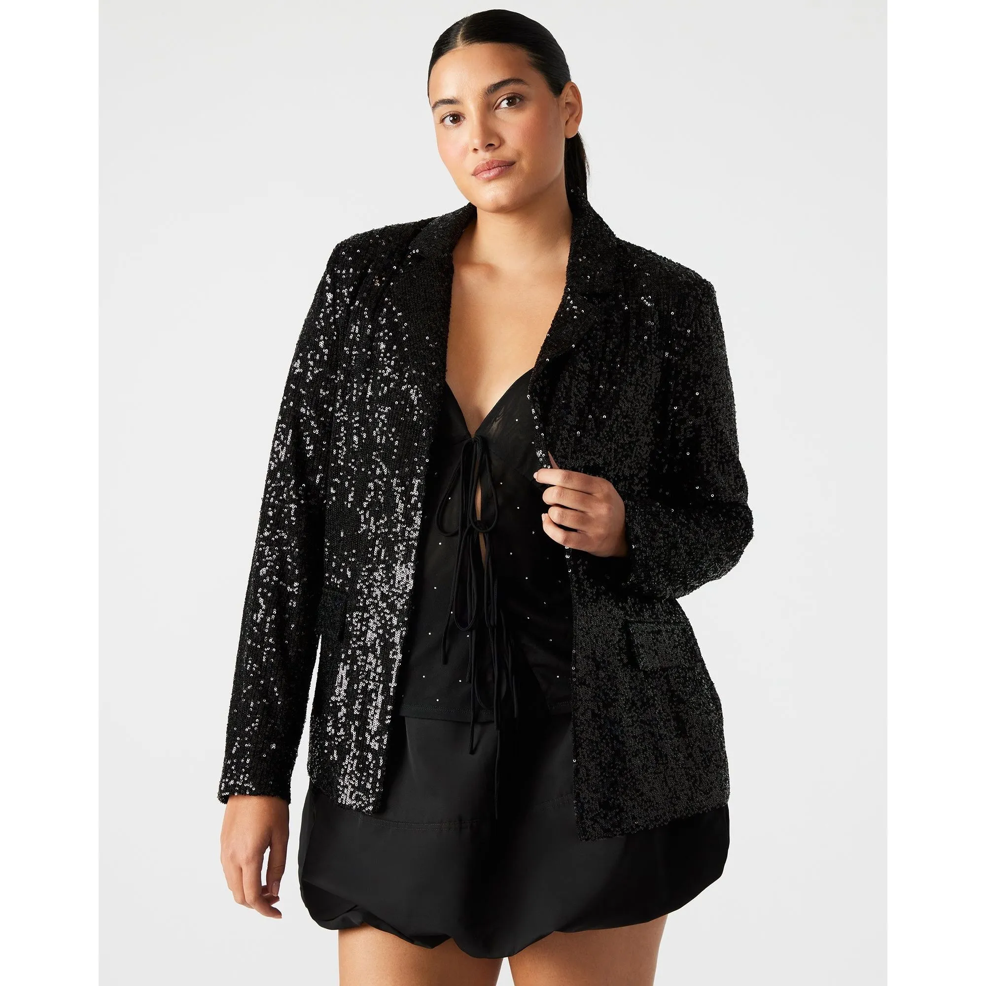 Payton Sequin Blazer Black