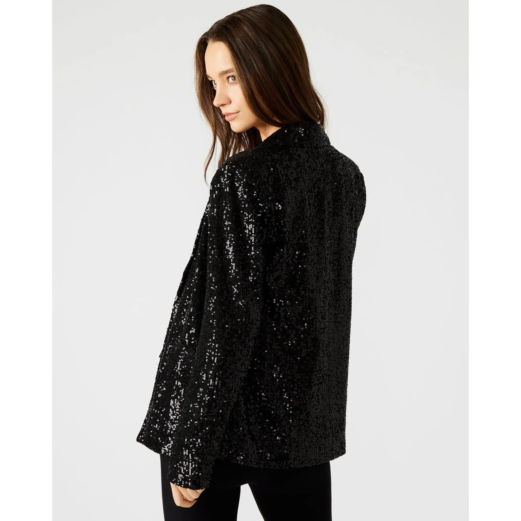 Payton Sequin Blazer Black