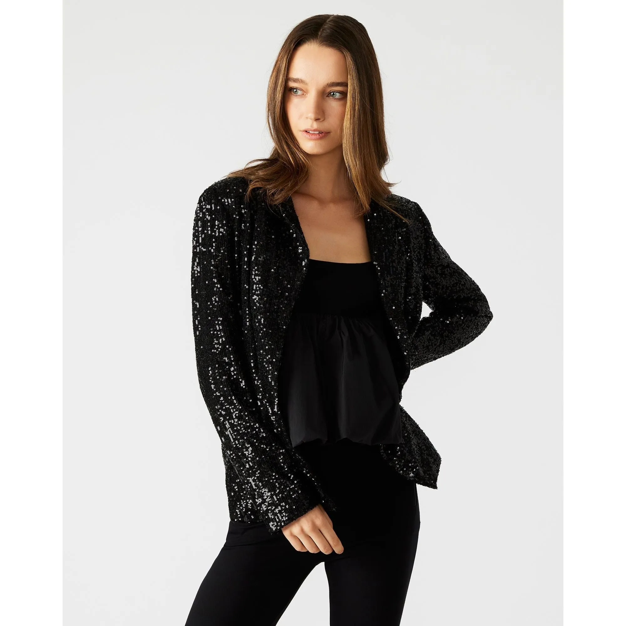 Payton Sequin Blazer Black