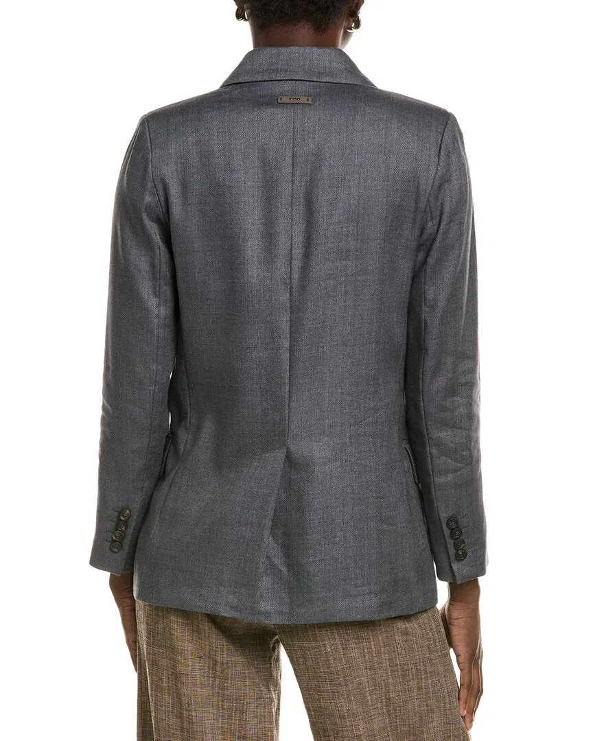 Peserico Linen & Wool-Blend Blazer