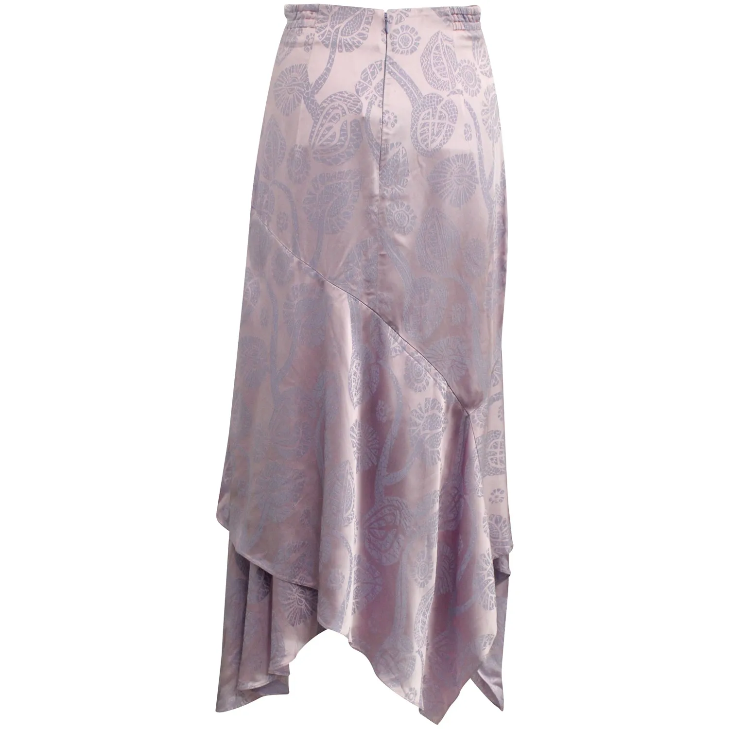 Peter Pilotto Jacquard Midi Skirt in Purple Satin