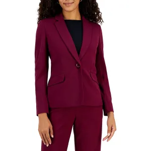 Petites Womens Collar Viscose One-Button Blazer