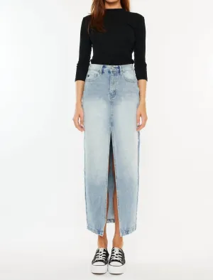 Pixie 90's Maxi Skirt In Light Wash