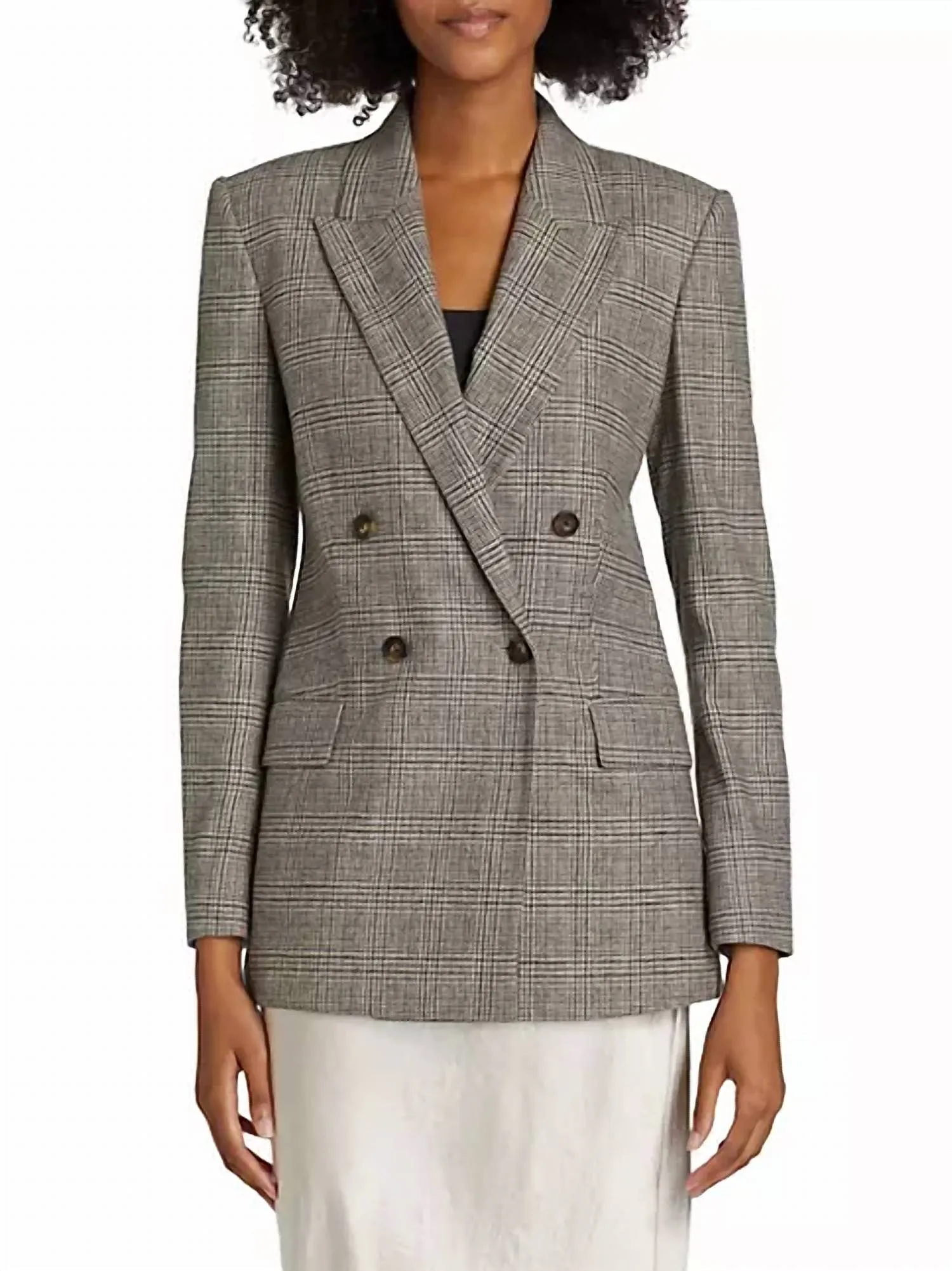 Plaid Double Breasted Blazer In Heritage Glen Plaid